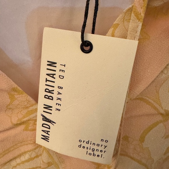 Ted Baker London Cream Puff Sleeve Paisley Ruffled Blouse - Picture 14 of 16